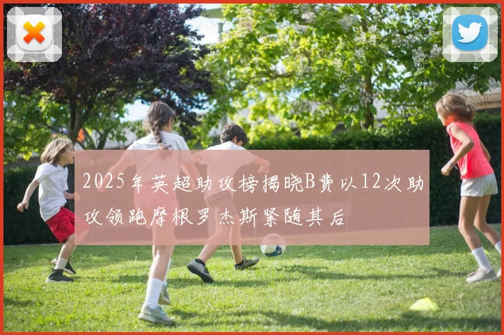 2025年英超助攻榜揭晓B费以12次助攻领跑摩根罗杰斯紧随其后